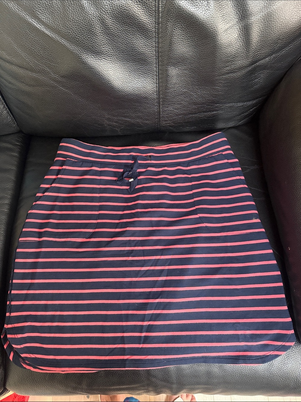Women’s Navy and Pink Striped Casual Skirt